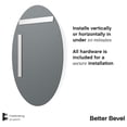 thumbnail image 3 of Better Bevel Frameless Oval Mirror, 22" x 28" Bathroom Wall Mirror w/Beveled Edge, 3 of 8