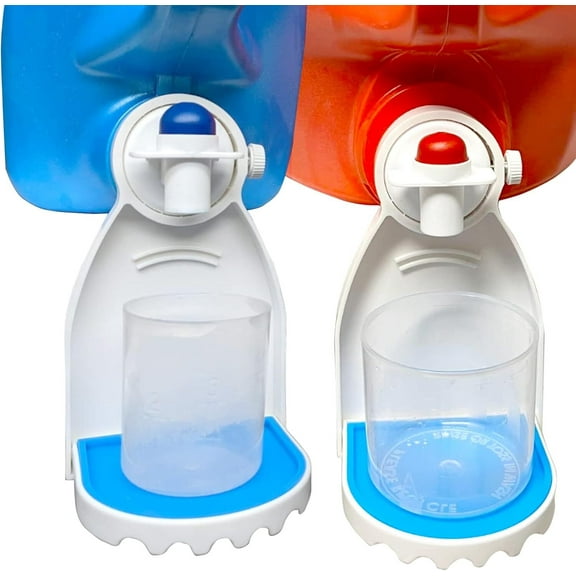 RUseeN 2 Pack Laundry Detergent Cup Holder Fabric Softener Drip Cup Holders Drip Catcher Tray with Fixing Screw Detergent Drip Catcher and Drip Tray Removable Silicone Pad