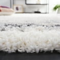 thumbnail image 4 of SAFAVIEH Fontana Shag Damian Bordered Plush Area Rug, Ivory/Grey, 5'3" x 7'6", 4 of 8