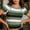 Olive Green, variant on Summer Tees for Women Striped Short Sleeve Crewneck Pullover Tops Breathable Casual Outfits Olive Green S