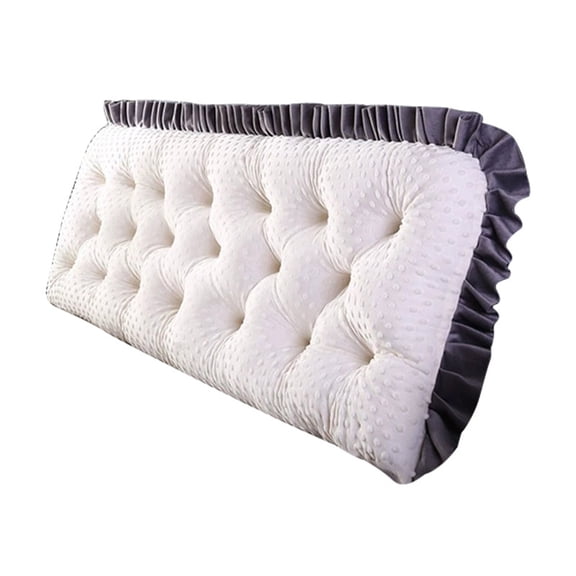 Velvet Headboard Wedge Pillow King Double Size Backrest Cushion for Bed with Removable Washable Cover Bedside Support Bolster Reading Pillow for Daybed Bunk Bed Dorm,A,King