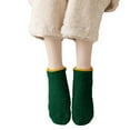 thumbnail image 2 of Outfmvch Thick Fuzzy Socks for Women Home Crew Fleece Slipper Fuzzy Socks for Women Fluffy Cozy Cabin Winter Warm Soft Fleece Comfy Thick Socks with Grips Socks for Women Blackish Green One Size, 2 of 4