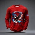 thumbnail image 2 of Patriotic Shirts for Men 1776-2026 250th Anniversary Shirt American Flag Print with Eagle Long Sleeve Crew Neck Pullover, 2 of 3