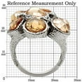 thumbnail image 2 of Womens Rings High polished (no plating) Stainless Steel Ring with AAA Grade CZ in Champagne TK044, 2 of 5