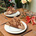 thumbnail image 6 of Iauyy Satin Napkins Set of 4- Brown Floral Line Art DIY Printing Decoration Cloth Napkin- Easy Care for Home/Party, 6 of 8
