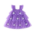 thumbnail image 5 of Likimi Toddler Girls Hallowmas Dress With Lace Flutter Sleeve Square Neck Halloween Ghost For Party Comfortable Dresses Size 3-4 Years, 5 of 9