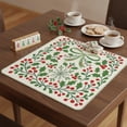 thumbnail image 7 of vlrwzc Christmas Theme Mahjong Mat, Anti-Slip Noise Reduction Game Table Cover for Tile Games, Cards, Board Games, 31.5 x 31.5 in, Red Berry Design, 1 Pack, 7 of 7