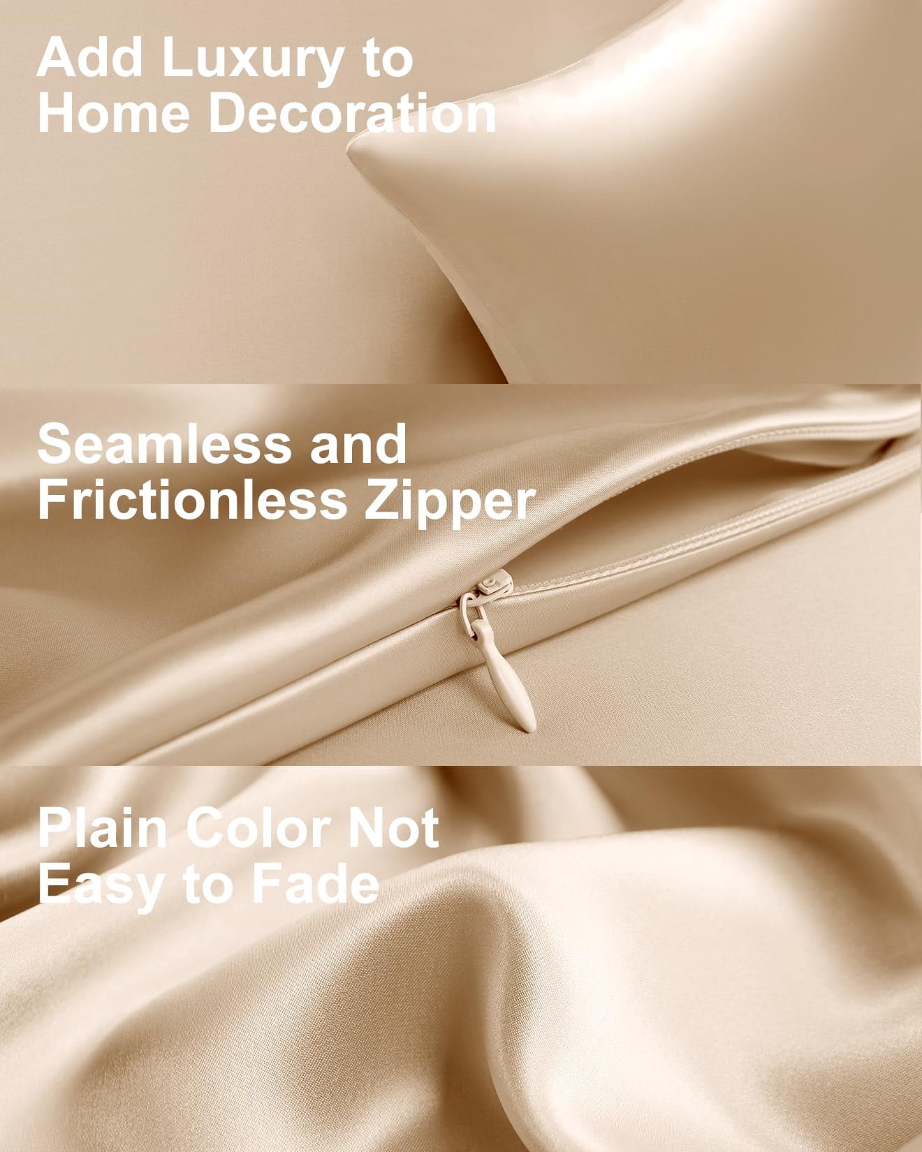 Mulberry Silk Pillowcase For Hair And Skin  Soft Smooth With Zipper Both Sides Grade 6a+ (standard 20"x26" Beige)