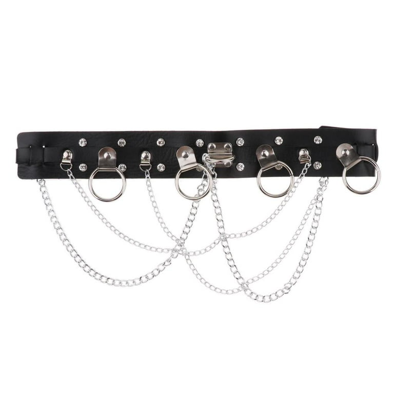 Gothic Leather Waist Belt Body Chain Adjustable Waist Strap Gothic Leather Waist Belt Body Chain Adjustable Waist Strap