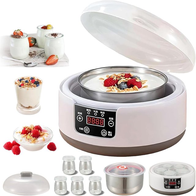 Bamboohart Yogurt Maker 36 Hour 36 hour yogurt maker with temperature control and timer 1.2L Stainless Steel Automatic Yogurt Maker Machine with Time Control and LCD Display for Home Us