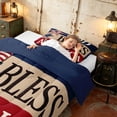 thumbnail image 4 of Manfei Rustic God Bless America Print Twin Comforter Sets, 4th of July Bedding Set, Multicolor, Navy Reversible 2pcs, 1 Comforter and 1 Pillowcase, 4 of 6