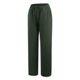 thumbnail image 6 of Flowy Pants for Women,  Women Summer Wide Leg Pants Drawstring Elastic High Waisted Lounge Pants Beach Casual Trousers with Pockets, 6 of 7