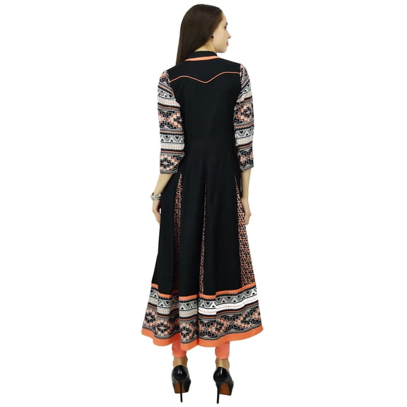 Phagun Geometric Pattern Kurta Rayon Anarkali Ethnic Kurti Designer Dress