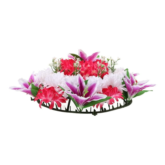 DINHEAROM 1Set Silk Flower Wreath for Funeral and Cemetery Decorations