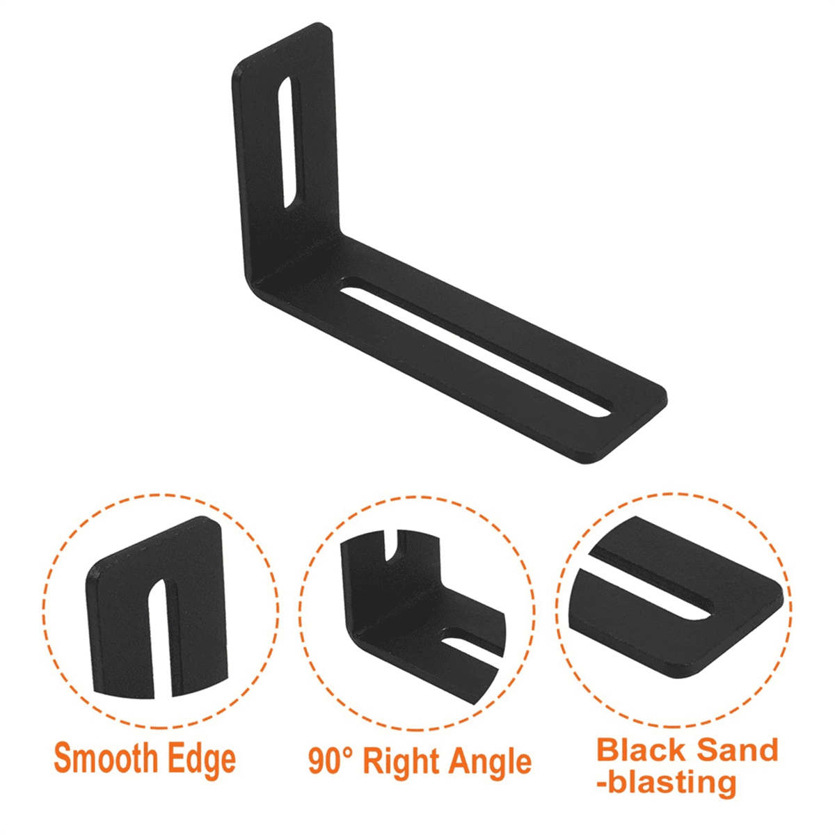 Lot De 6 équerres De Fixation Réglables SYBDXJ – 101x30x60 Mm, Acier, Noir