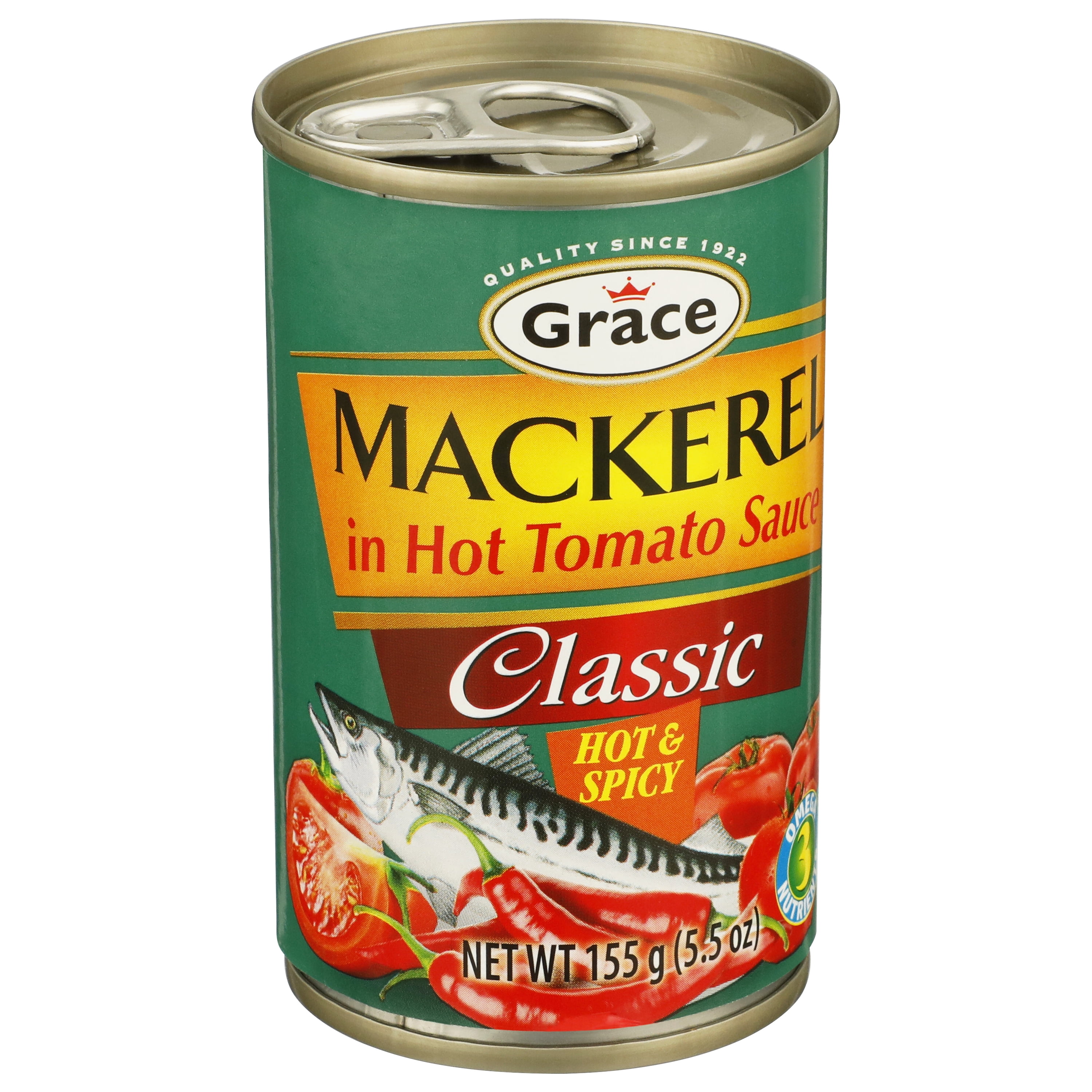 (10 pack) Grace Hot & Spicy Mackerel in Tomato Sauce, 5.5 oz
