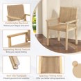 Gymax 2PCS Chair Rubber Wood Dining Armchairs Paper Rope Woven Seat ...