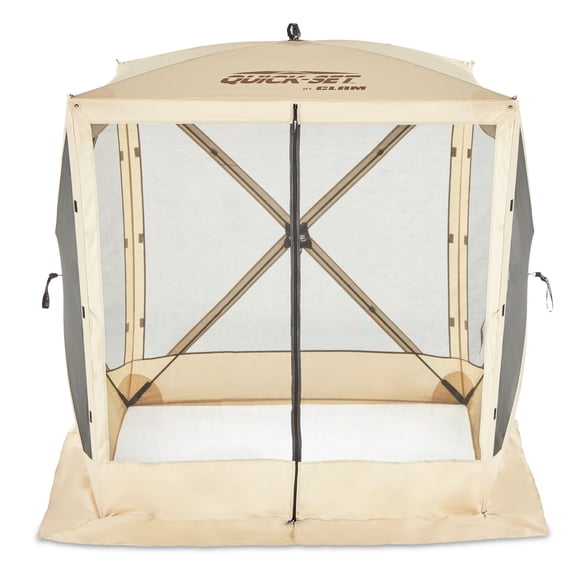 CLAM Quick-Set Traveler 6 x 6 Foot Outdoor 4 Sided Canopy Shelter, Tan