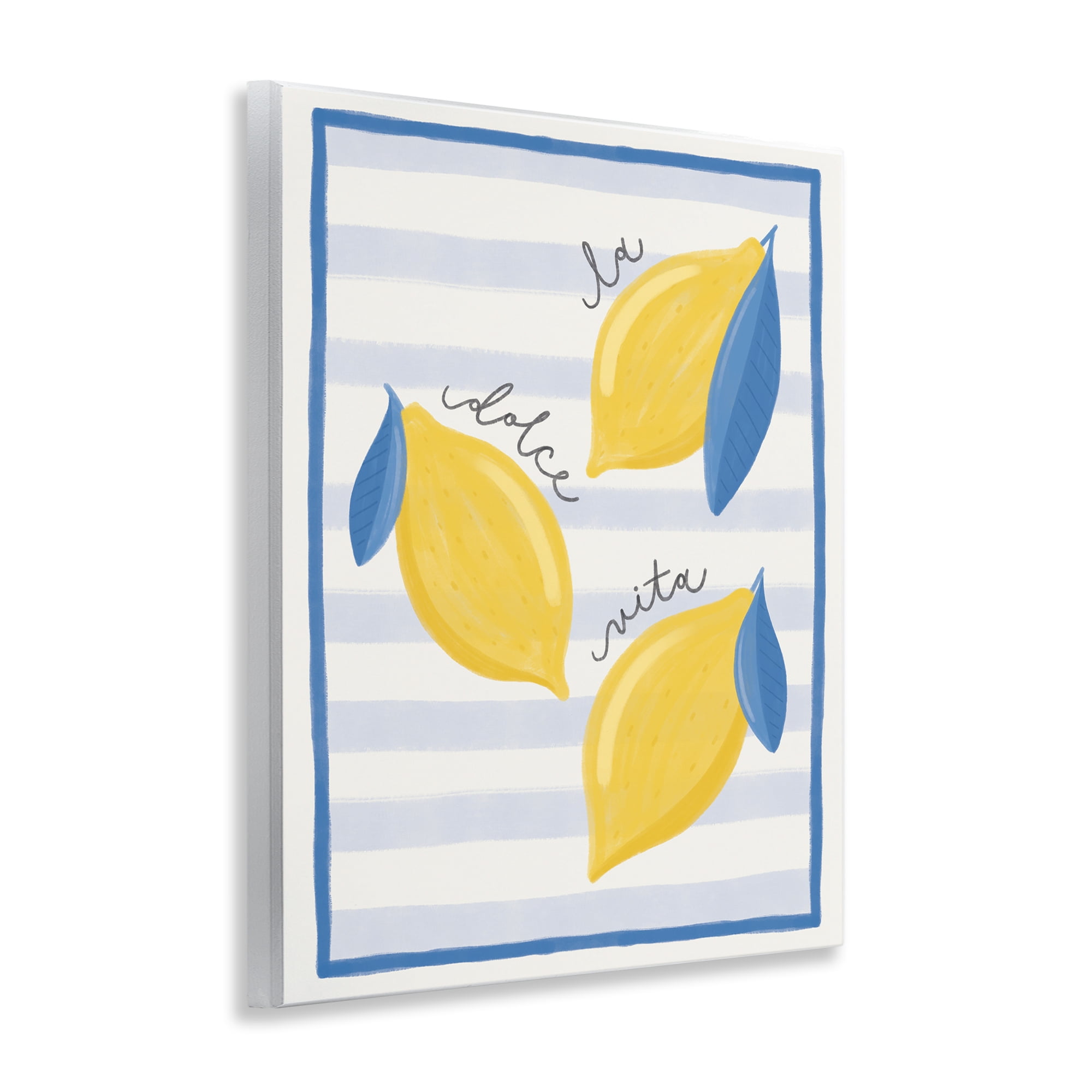 Stupell Industries Dolce Vita Lemons & Stripes Wall Plaque Art, design by Jalynn Heerdt