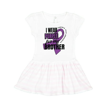 

Inktastic Chronic Pain I Wear Purple For My Brother Gift Toddler Girl Dress
