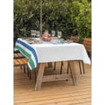 thumbnail image 3 of Outdoor Tablecloth with Umbrella Hole for Patio/Picnic/Party/Camping, Tropical Palm Trees Waterproof Table Cloth Rectangle Table Cover Washable, Summer Coastal Striped Green Teal (60"x 120"), 3 of 9