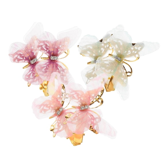 FESTFENDS 6Pcs Butterfly Hair Clips Assorted Colors 3D Design Durable Smooth Surface Hair Accessories