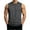 Gray, variant on Mne's Stitched Rivet Detail Crew Neck Sleeveless Fitness Tank Top, Slim Fit Stretch Poly Spandex Breathable Workout Vest
