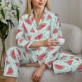 thumbnail image 4 of Wukai Watermelon Print Women's Pajama Set - Soft Long Sleeve Sleepwear for Comfort and Style-Small, 4 of 9