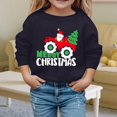 thumbnail image 2 of Fiaer Toddler Boys Girls Christmas Sweatshirts Kid Xmas Elk Santa Truck Long Sleeve Tops Shirt Clothes Black 160, 2 of 4