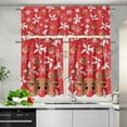thumbnail image 5 of Christmas Raindeer Small Kitchen Window Curtains Over Sink Short Blackout Curtains for 3 Piece Windows Tiers Curtains for Bathroom Window, 5 of 6