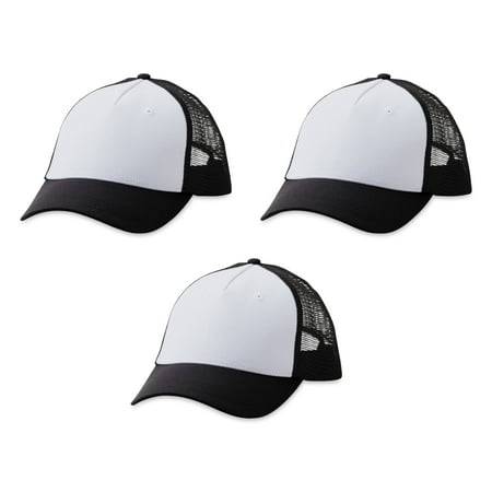 UPC: 0093573643606 | Cricut Hat Blanks – Trucker Hat  Black and White  Pkg of 3