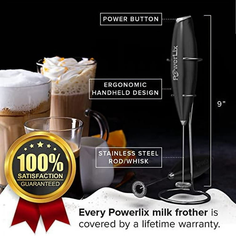Powerlix Milk Frother Handheld Battery Operated Electric Whisk