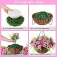 thumbnail image 3 of Artificial Flowers in Hanging Basket Planter for Home Spring Decoration, Silk Hydrangea Outdoor Indoor Arrangements, Metal Coconut Lining Basket with Faux Plant(Champagne), 3 of 5