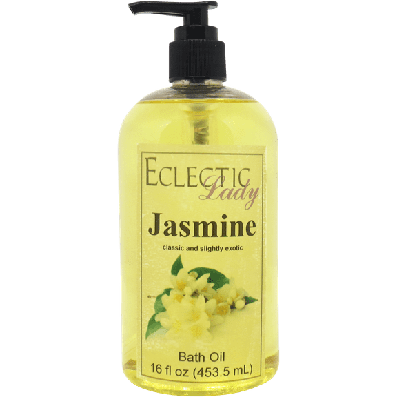 Jasmine Bath Oil - Scented Body Oil - Relaxing & Moisturizing Bathing Oil - Fragrance Body Oil For Dry & Rough Sensitive Skin - 16 oz