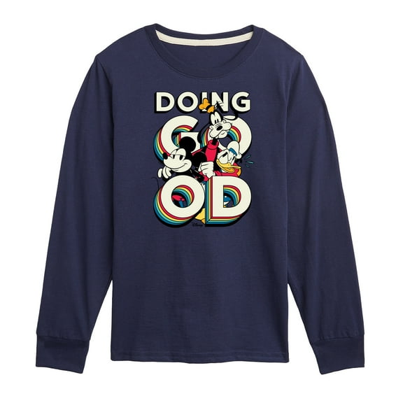 Disney - Mickey & Friends - Mickey, Donald, & Goofy - Doing Good - Toddler And Youth Long Sleeve Graphic T-Shirt