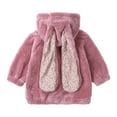 thumbnail image 3 of MYGBCPJS Kids Fleece Bunny Hooded Jacket Toddler Rabbit Ear Hoodie Coat Zip Up Outwear Fall Winter Warm Clothes, Size 12M - 8Y, 3 of 6