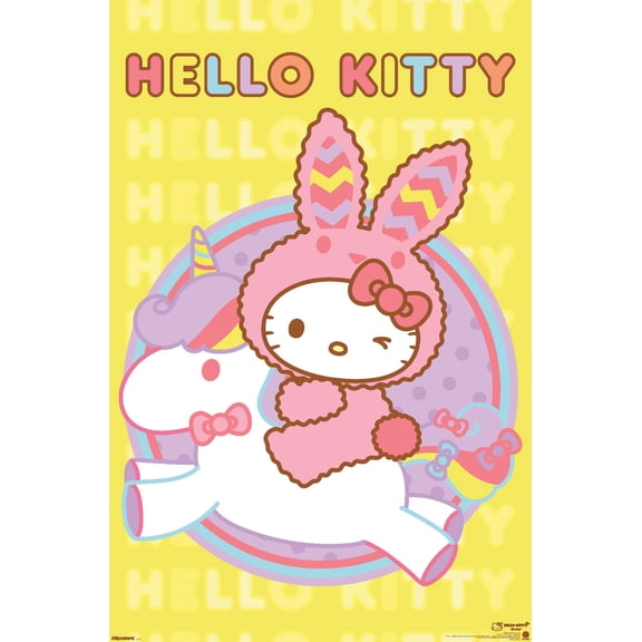 Hello Kitty: 2021 Spring - Unicorn Bunny Joy Wall Poster, 22.375" x 34"