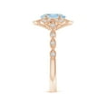 thumbnail image 3 of Angara Natural 1 Ct. Aquamarine with Diamond Vintage Inspired Ring in 14K Rose Gold for Women (Ring Size: 3), 3 of 9