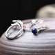 thumbnail image 4 of Guardurnaity Anillo abierto vintage de plata de ley S925 con delicada incrustación de lapislázuli La plata S925 no es alérgica Ropa, zapatos y accesorios Miscelánea Lapislázuli, 4 of 6