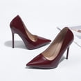 thumbnail image 5 of HomeDM Women's Closed Pointy Toe High Heels 4.72 inch Slip On Stiletto Heels Party Wedding Dress Shoes, Wine Size 5.5, 5 of 9