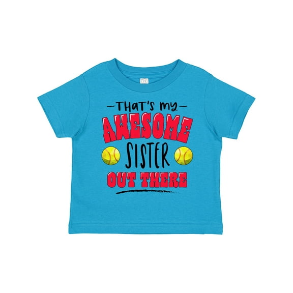 Inktastic That's My Awesome Sister out There with Softballs Boys or Girls Toddler T-Shirt