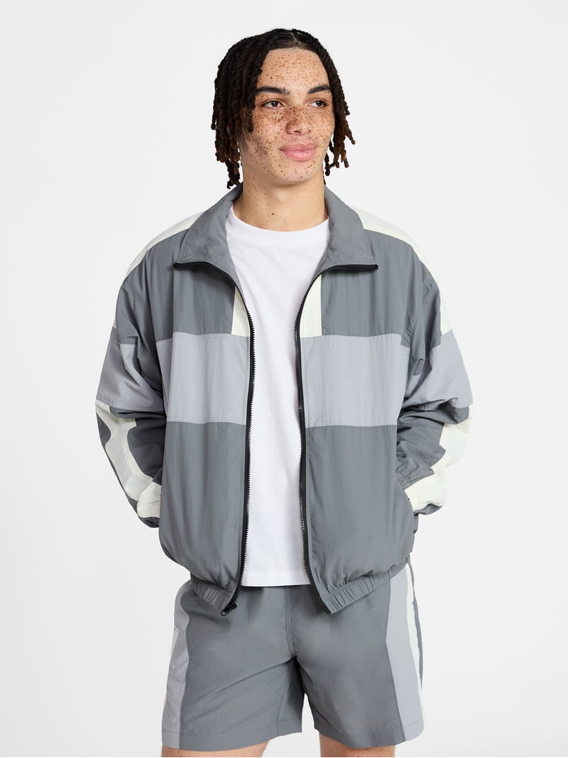 No Boundaries Windbreaker Jacket with Long Sleeves, Men's XS-5XL