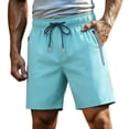 thumbnail image 2 of Nmnitkp Men's Quick Dry Athletic Shorts Elastic Waist Drawstring With Zipper Pockets Lightweight Breathable Workout Running Basketball Gym Outdoor Shorts Sky Blue,XL, 2 of 7