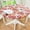 Red, variant on muroi Round Fitted Tablecloth with Elastic Edge, 100% Waterproof Oil Proof Plastic Table Cover, Vinyl Flannel Backed Tablecloth Fits 36"-44" Round Tables for Dinner, Outdoor, Picnic, Lemon