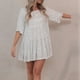 thumbnail image 2 of ALSLIAO Vestido de lentejuelas para mujer, manga corta, brillante, túnica, vestido de fiesta, ropa de club, plateado, XL, 2 of 8