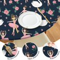 thumbnail image 4 of Dark Blue Ballerina Swan Pattern Round Fitted Tablecloth with Elastic Edge,Dining Table Cover Waterproof,Outdoor Round Tablecloth for Camping,Dining,Indoor and Outdoor, 4 of 7