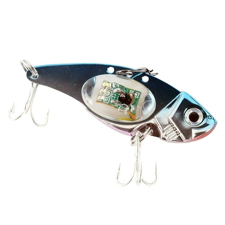 LED Electronic Fishing Light & Metal VIB Combo - Plate Spinnerbait for Attracting Predatory Fish while Boat Fishing