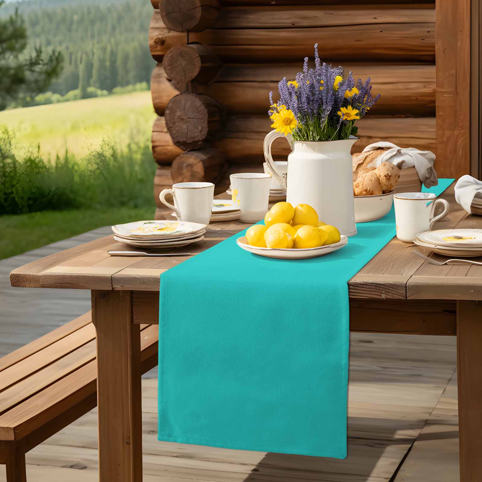 Table Runner Aqua Green Table Decoration for Kitchen Dinning Simple Style Table Decoration for Indoor Outdoor Party Wedding Decor 13x90 Inch