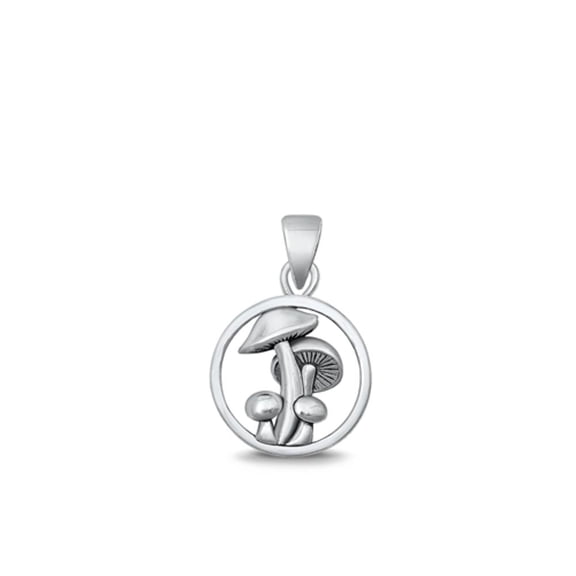 Sterling Silver Mushrooms Pendant Toadstool Charm .925 New Jewelry Female Unisex