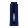 thumbnail image 4 of Women Wide Leg Jeans Casual Solid Color Loose Wide Leg Vintage Jeans Denim Trousers Streetwear, 4 of 5